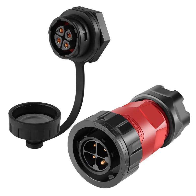 CNLINKO YM-20 Single-Hole Waterproof Connector with PIN Partitioned Design, IP68 Circular Connector, Quick Plugging Aviation Connector, M20 Power Data Connector (4 PIN) - Image 1